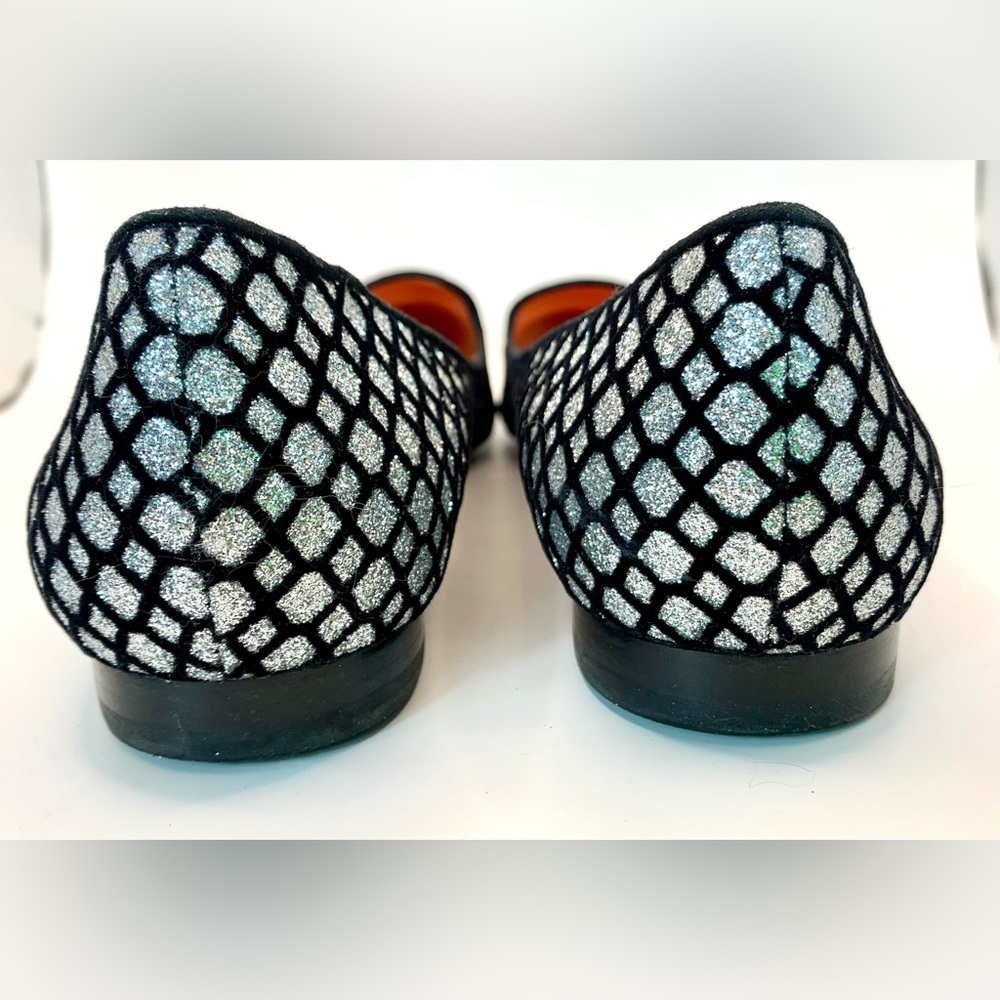 Via Spiga Edina Ballet Flats - Black w/ Silver Sparkle - 7.5M - Picture 6 of 12